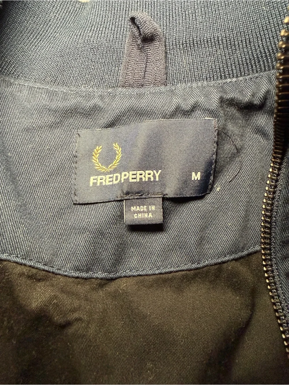 Fred Perry 100% Cotton Full Zip Bomber Jacket